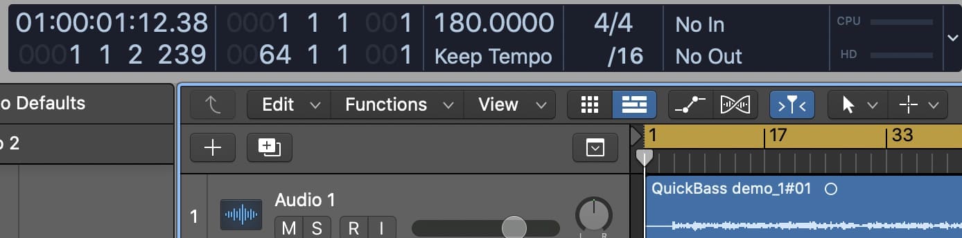 Logic Pro Custom Meters now showing on the right-hand side