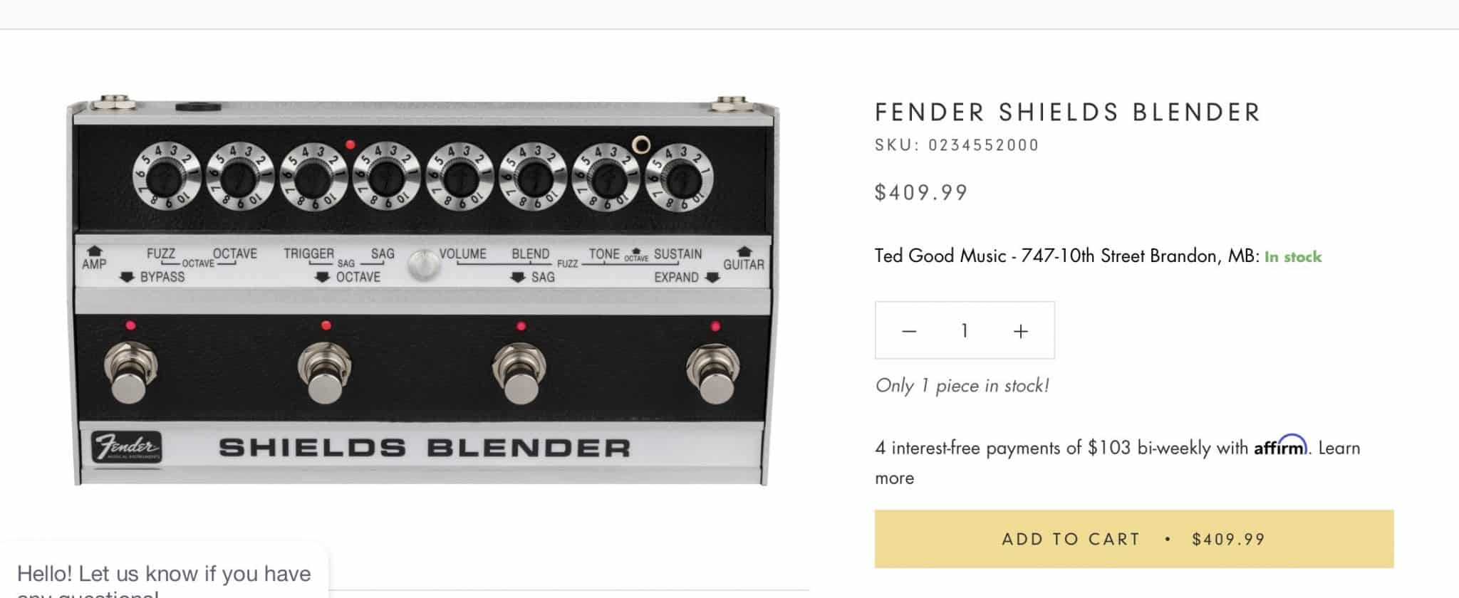Standard Fender Shields Blender