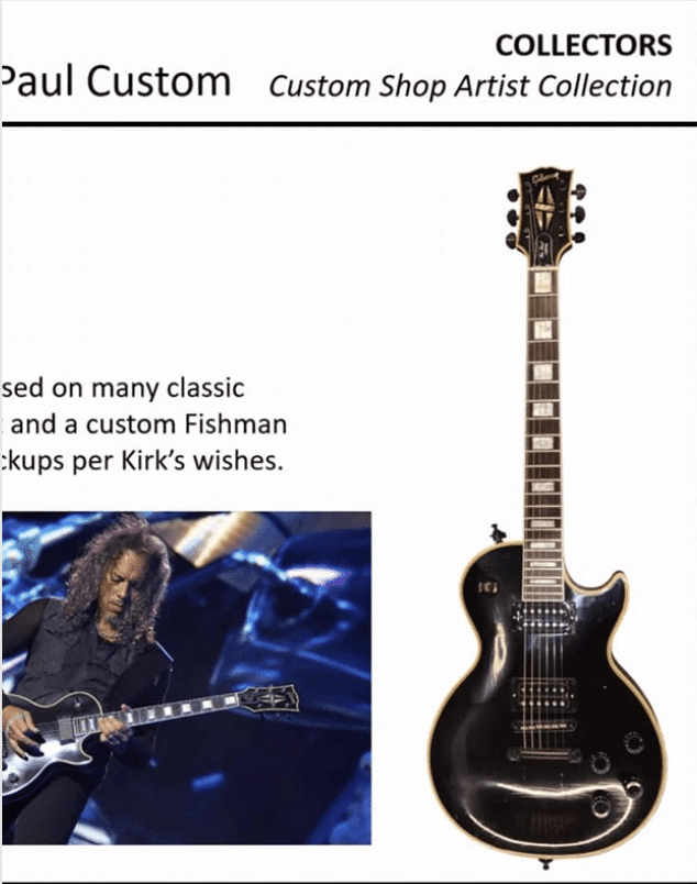 Kirk Hammett Gibson custom Fishman pickups