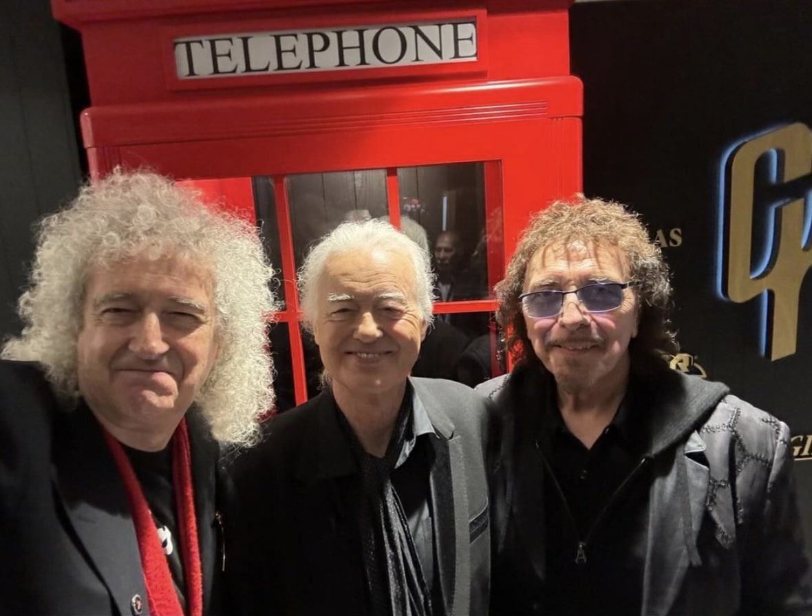 Brian May at Gibson Garage London with his friends